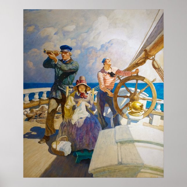 Poster Cruzeiros por Newell Convers Wyeth (Frente)