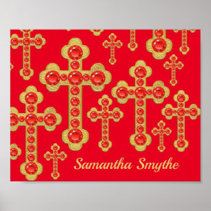 Poster Cruzes Amigadas com 12 Rubis Faux -