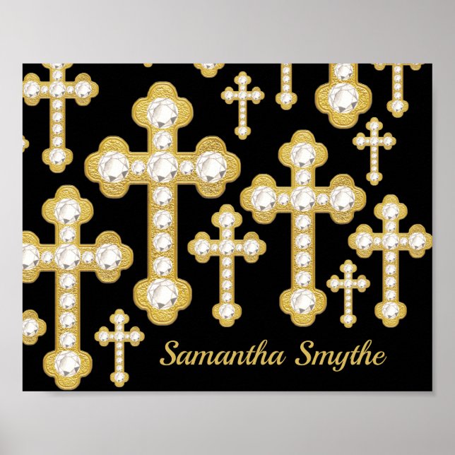Poster Cruzes com 12 Diamantes Falsos - (Frente)