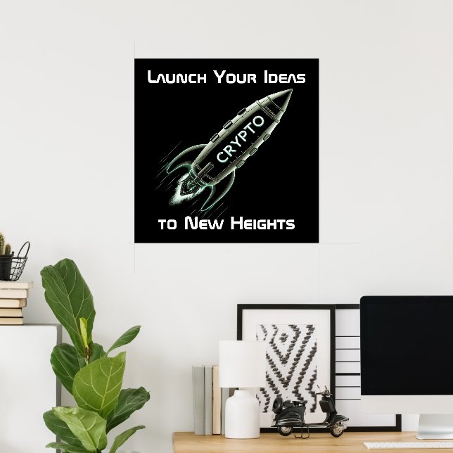 Poster Crypto Rocket (Escritório em casa)