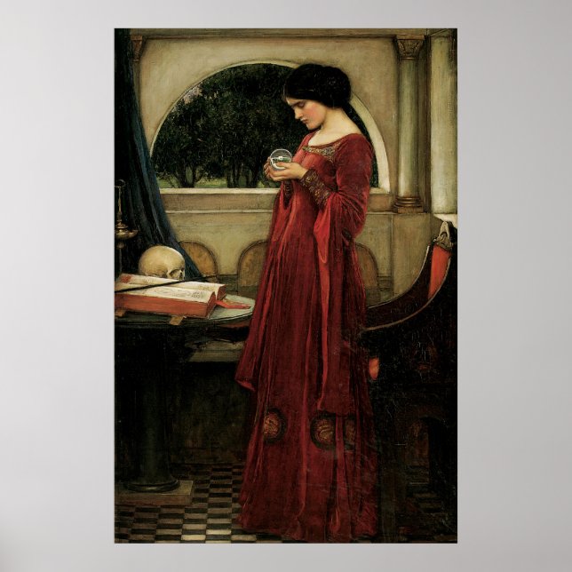 Póster Crystal Ball por John William Waterhouse (Frente)