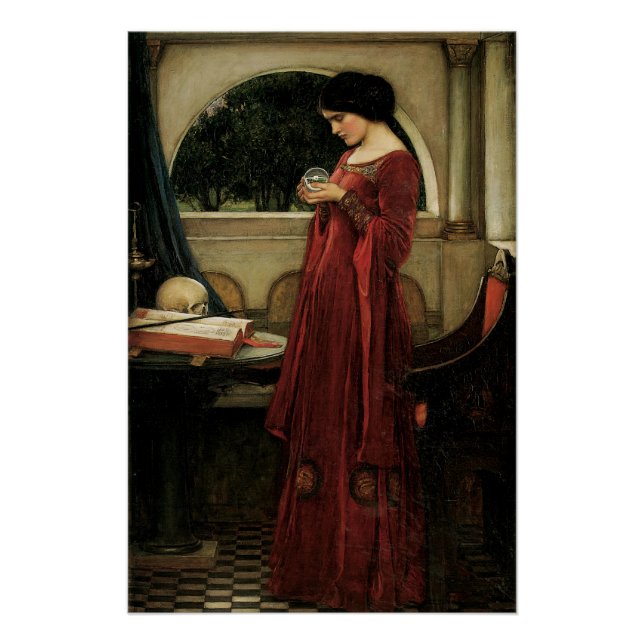 Póster Crystal Ball por John William Waterhouse (Frente)