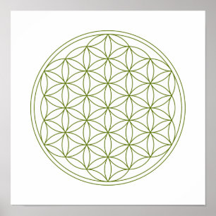 Póster Crystal Grid - Flor Da Vida