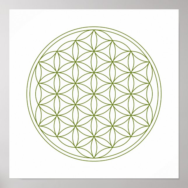 Póster Crystal Grid - Flor Da Vida (Frente)
