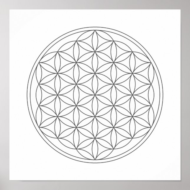 Póster Crystal Grid - Flor Da Vida (Frente)