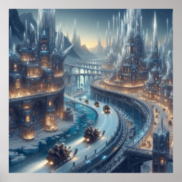 Poster Crystal Ice World Fantasy Art