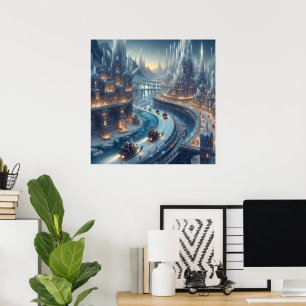 Poster Crystal Ice World Fantasy Art