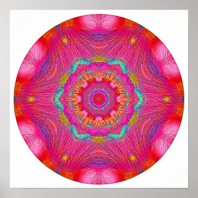 Póster Crystal Mandala Rosa (Frente)
