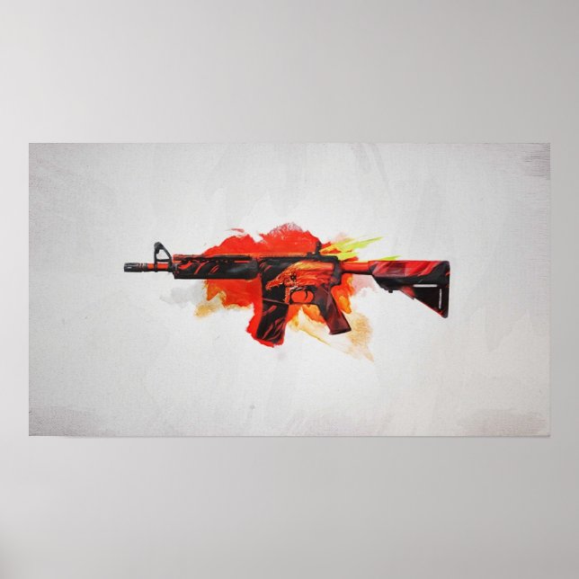 Poster CSGO M4A4 Howl Painting (Frente)