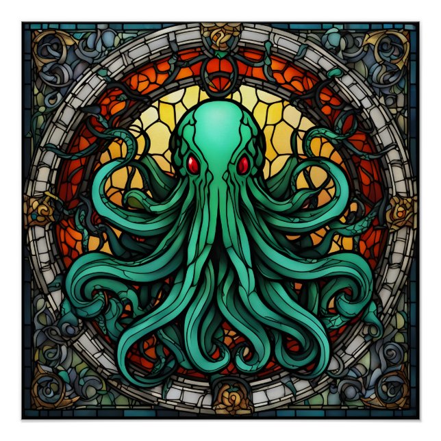Póster Cthulhu StainGlass (Frente)