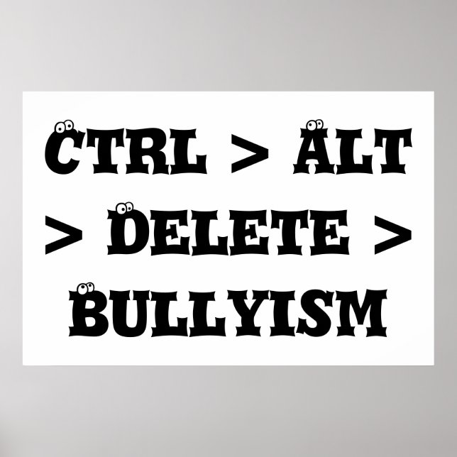 Póster Ctrl > Alt > Excluir > Bullyism - Anti Bully (Frente)