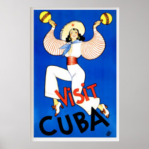 Poster Cuba América do Sul Havana Cartaz de Viagem Mundia
