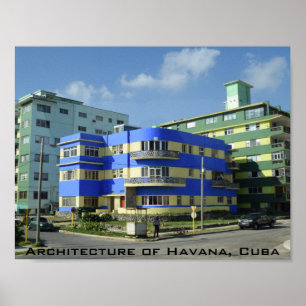 Poster Cuba: Arquitetura do Art Deco