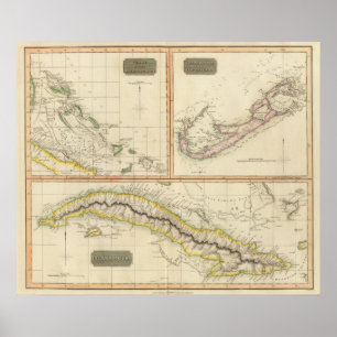 Poster Cuba, Bahama mim, Bermudas