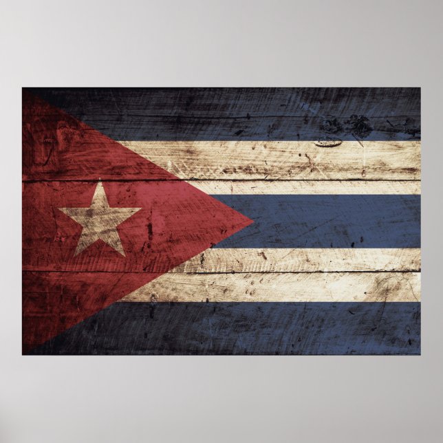 Poster Cuba: Bandeira do Velho Grão de Madeira (Frente)