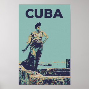 Poster Cuba Caribe uma mulher orgulhosa de Havana Cartão-