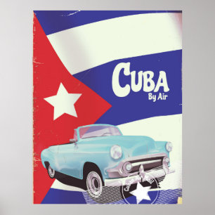 Póster Cuba de avião