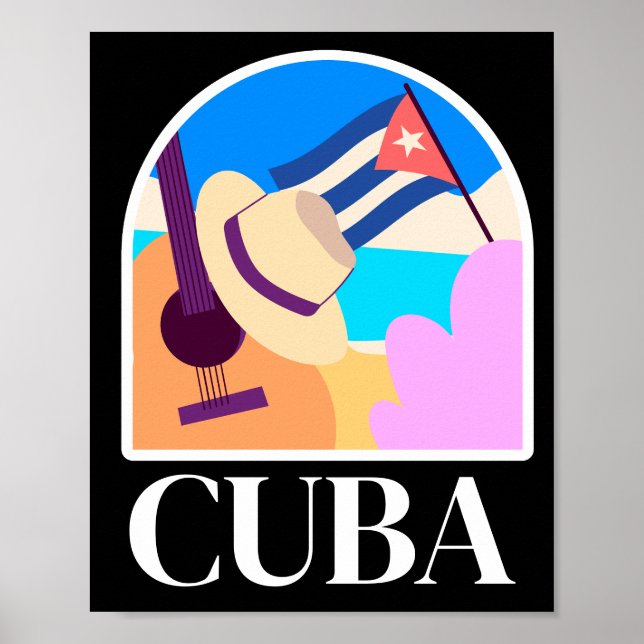 Poster Cuba Flag Salsa Vintage (Frente)
