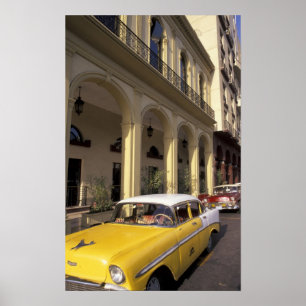 Poster Cuba, Havana. O Colorido Chevy's da década de 195