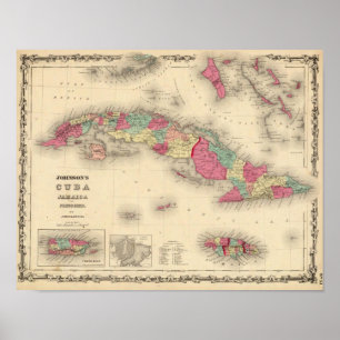 Poster Cuba, Jamaica, e Porto Rico