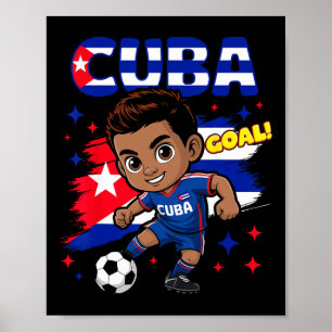 Poster Cuba Kid Meta Cartoon Bandeira de Cuba Para Menino