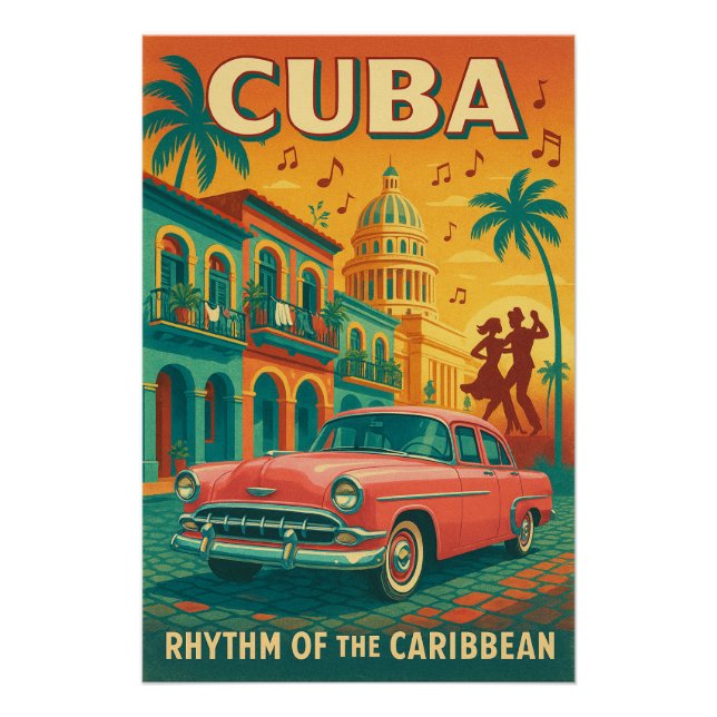 Póster Cuba - Ritmo do Caribe (Frente)