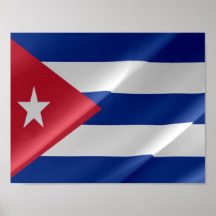 Poster Cuba - Waving Flag -