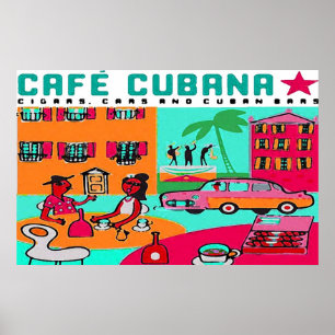 Póster cubana do café