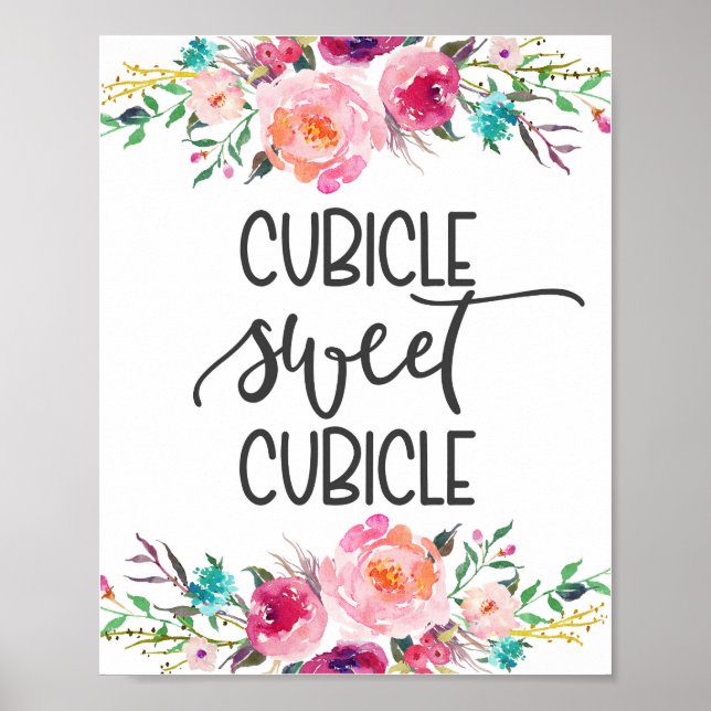 Poster Cubicho doce cubículo, decoração de escritório (Frente)
