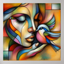 Cubismo, Abstrato, Moderno, Poster, Arte