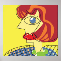 Cubismo Colorido: Arte Retrato Feminina