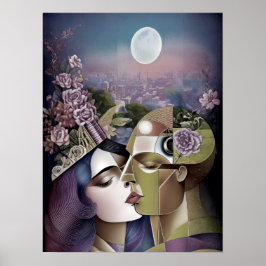 Poster Cubismo encontra Cyberpunk