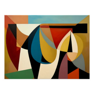 Póster Cubismo Surreal Fragmentado