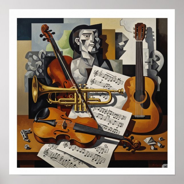 Poster Cubist - Arte sobre a vida (Frente)