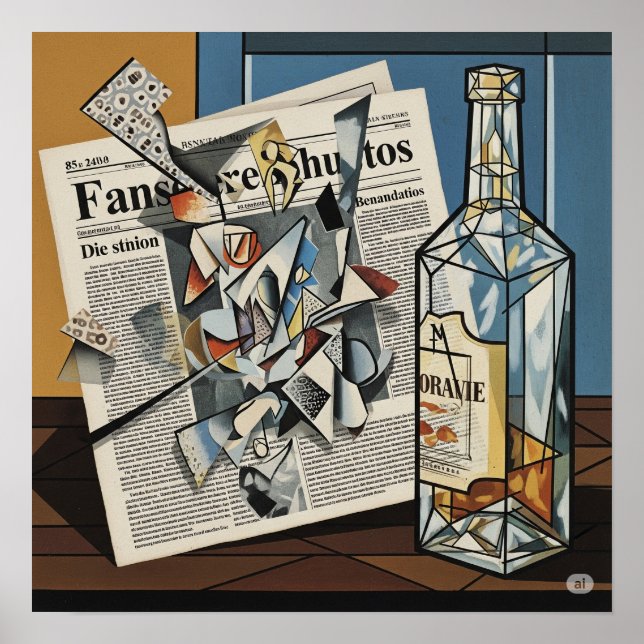 Poster Cubist - Arte sobre a vida (Frente)