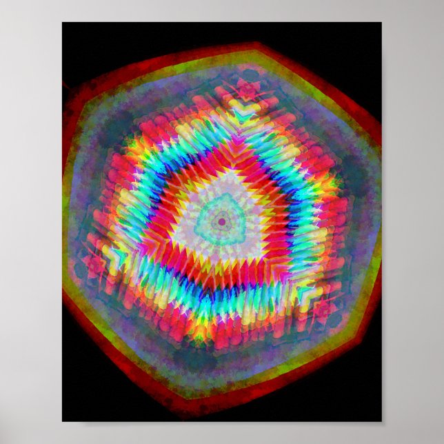 Poster Cubo Abstrato Brilhante (Frente)