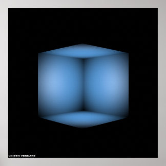 Póster cubo azul