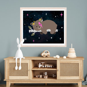 Poster Cubo Cósmico Sleepy Wild One Pink Nursery