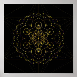 Poster Cubo de Metatrão em Geometria Sagrada de Lotus