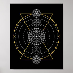 Poster Cubo de Metatron Geometria Sagrada Fruta da Vida E
