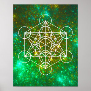 Poster Cubo de Metatron, Geometria Sagrada, Símbolo Espir