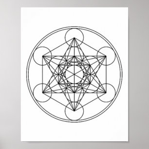 Poster Cubo de Metatron, Geometria Sagrada, Sólidos Platô