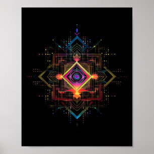 Poster Cubo de Metatron Geometria Sagrada Yoga Espiritual
