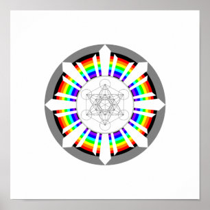 Poster Cubo de Metatron Prisma de Arco-Íris