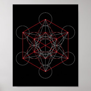 Poster Cubo do Arcanjo Metatron Geometria Sagrada Espirit