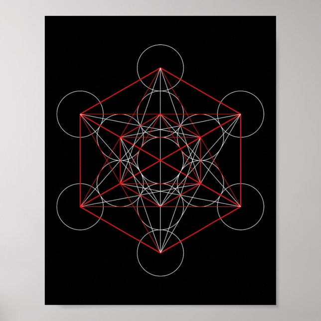 Poster Cubo do Arcanjo Metatron Geometria Sagrada Espirit (Frente)