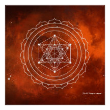 Cubo do Metatron com fundo do Universo Vermelho