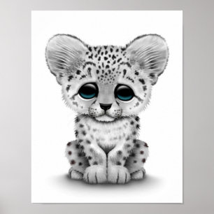 Poster Cubo-leopardo-da-neve-branca