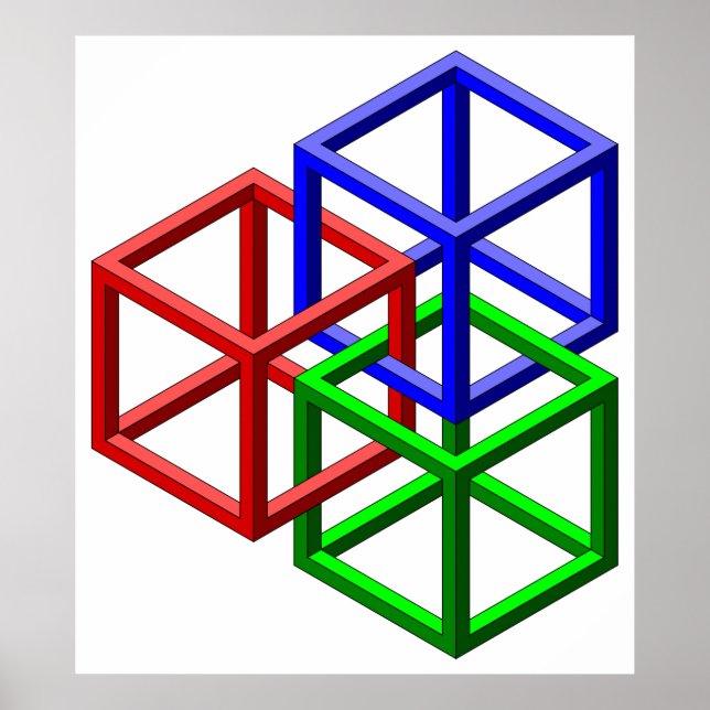 Poster Cubos impossíveis (Frente)
