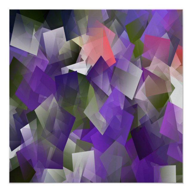 Póster Cubos roxos de gelo. (Frente)